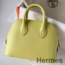 Hermes Bolide 1923 Mini Handgjord Väska I Jaune Bourgeon Chevre Mysore Läder