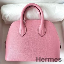 Hermes Bolide 1923 handgjord miniväska i rosékonfetti Chevre Mysore-läder