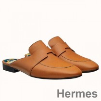Hermes Catena mulor i brunt kalvskinn