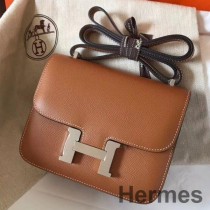 Hermes Constance 18 Handgjord väska i guld Epsom-läder