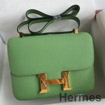Hermes Constance 24 Handgjord väska i Vert Criquet Epsom kalvskinn