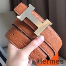 Hermes Constance bältesspänne & brunt Clemence 38 MM rem