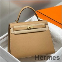 Hermes Kelly 25cm Sellier Bag i Chai Epsom Läder GHW