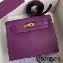 Hermes Kelly Danse II Väska I Anemone Evercolor Kalvskinn