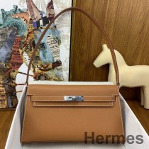 Hermes Kelly Elan Handgjord väska i guld Epsom-läder