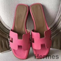 Hermes Oran Sandaler I Rose Confetti Epsom Läder