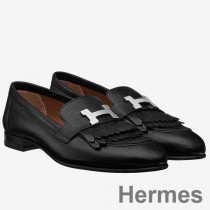 Hermes Royal Loafers I Svart Calfksin