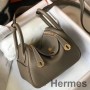 Hermes Lindy Miniväska I Taupe Clemence Läder GHW
