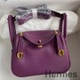 Hermes Mini Lindy Handgjord väska I Anemone Swift Läder