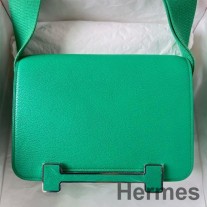 Borsa Hermes Geta fatta a mano in pelle Menthe Chevre Mysore