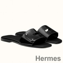 Sandali Hermes View in vernice nera