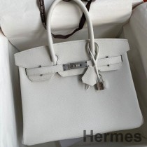 Borsa Hermes Birkin 30 Retourne fatta a mano in pelle di vitello Epsom bianca