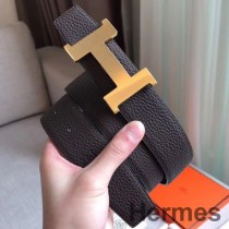 Fibbia per cintura Hermes Constance e cinturino Café Clemence da 38 mm