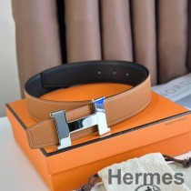 Cintura reversibile Hermes Constance 38MM in pelle di vitello Epsom color oro