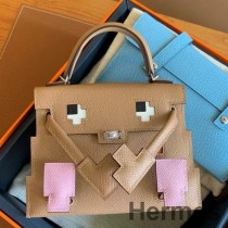 Borsa Hermes Kelly Doll Picto in pelle di vitello Chai Epsom