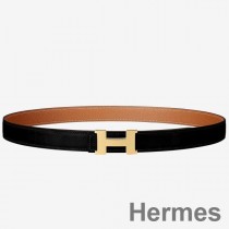 Cintura reversibile Hermes Mini Constance 24 mm nera/oro