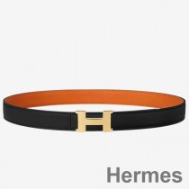 Cintura reversibile Hermes Mini Constance 24 mm nera/arancione