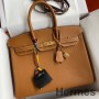 Borsa Hermes Birkin 35 Retourne fatta a mano in pelle di vitello Epsom color oro