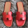 Sandali Hermes Oran in pelle Swift rossa