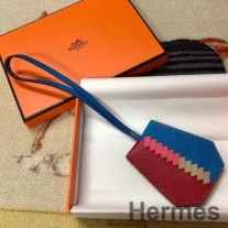 Charme Hermes Clochette Cles Grand Tressage em rubi/azul