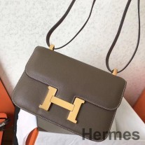 Bolsa Hermes Constance 24 feita à mão em couro Taupe Epsom