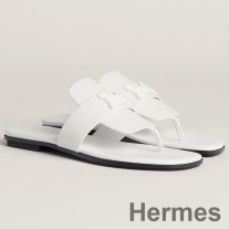 Sandálias Hermes Galerie em couro de bezerro branco