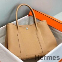 Bolsa Hermes Garden Party 36 em couro Chai Clemence