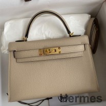 Bolsa Hermes Kelly Mini II Sellier feita à mão em couro de bezerro Trench Epsom