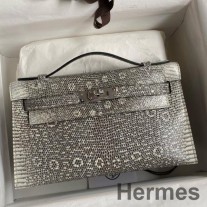 Bolsa Hermes Kelly Pochette feita à mão em pele de lagarto natural