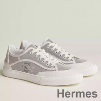 Hermes tênis masculino em lona H