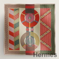 Hermes Rose/Naturel Dressage Tressage Xale 140