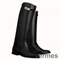 Botas de salto Hermes em couro de bezerro preto