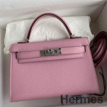 Bolsa Hermes Kelly Mini II Sellier feita à mão em couro de bezerro lilás Sylvestre Epsom