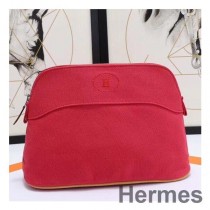 Estojo de viagem Hermes Medium Bolide em algodão vermelho