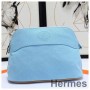 Estojo de viagem Hermes Medium Bolide em algodão Blue Lin