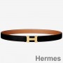 Cinto Reversível Hermes Mini Constance 24mm Preto/Dourado