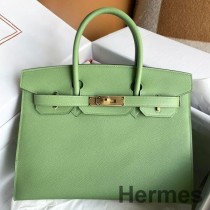 Hermes Birkin 30 Sellier Håndlavet taske i Vert Criquet Epsom kalveskind