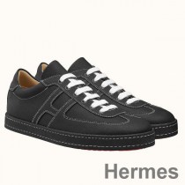 Hermes Boomerang sneakers i sort Epsom læder