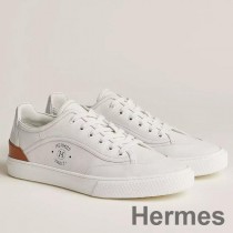 Hermes Get-sneakers til mænd i hvidt kalveskind