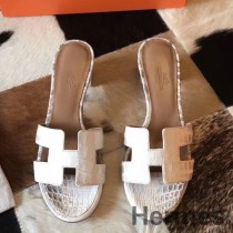 Hermes Oasis Sandaler I Himalaya Mat Niloticus Krokodille
