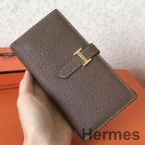 Hermes Taupe Clemence Bearn Gusset tegnebog