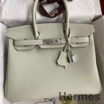Mála Lámhdhéanta Hermes Birkin 30 Retourne I Leathar Gris Neve Clemence