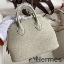 Mála Mini Lámhdhéanta Hermes Bolide 1923 I Leathar Chevre Mysore Pearl Grey