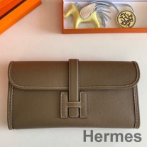 Hermes Jige Elan 29 Mála Clutch I gCraiceann Calf Taupe Swift