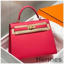 Mála Hermes Kelly 28cm I Rose Extreme Epsom Leathar GHW