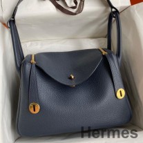 Mála Lámhdhéanta Hermes Lindy 30 I Leathar Clemence Blue Nuit
