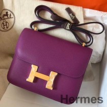 Mála Lámhdhéanta Hermes Constance 18 I Leathar Cyclamen Epsom