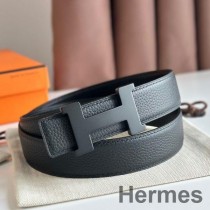 Crios Inchúlaithe Hermes Constance 38MM i Leathar Clemence le Black Buckle