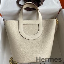 Mála Lámhdhéanta Hermes In The Loop 18 i Leathar Craie Clemence