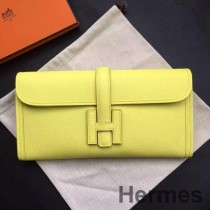 Hermes Jige Elan 29 Mála Clutch I gCraiceann Calf Buí Epsom